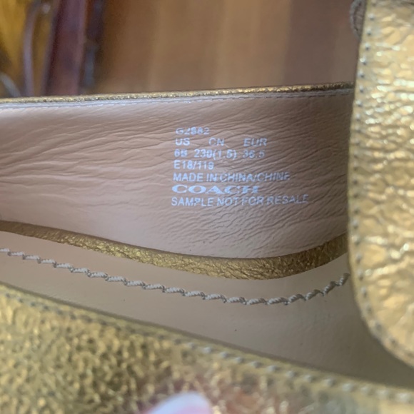Coach Gold Leather Naomi Loafer Shoes - Picture 3 of 7